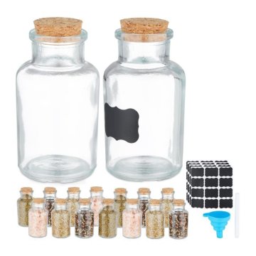 UNBRANDED set 16 kozarcev za začimbe s plutovinastimi pokrovi