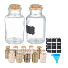 UNBRANDED set 12 kozarcev za začimbe s plutovinastimi pokrovi 