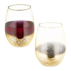 UNBRANDED Set 2 zlatih kozarcev za vino brez peclja 