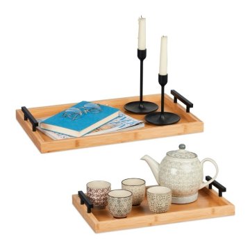 UNBRANDED Pladnji iz bambusa - set 2