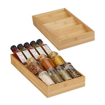 UNBRANDED set 2 bambusovih stojal za začimbe za predale