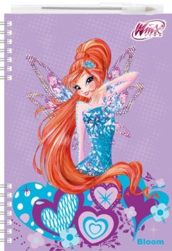 Akim Winx club - zvezek A5 s 3D učinkom in vezavo Twin Wire + pisalo