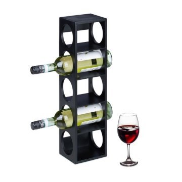 UNBRANDED Stojalo za vino iz bambusa, črno