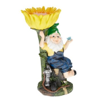 UNBRANDED Vrtni palček s ptičjo kopeljo