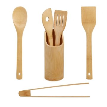 UNBRANDED set kuhinjskih pripomočkov iz 6 delov Bambus
