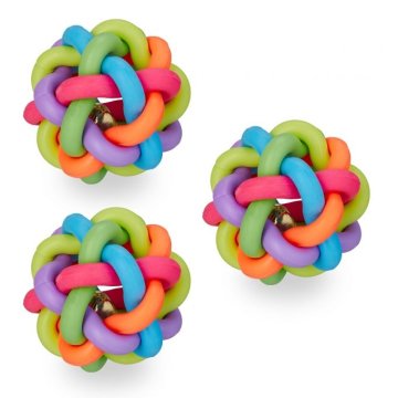 UNBRANDED Žoga za pse z zvončkom, komplet 3 kosov