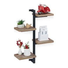 UNBRANDED Industrijski stenski regal s 4 policami 