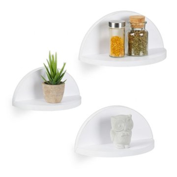 UNBRANDED Set 3 stenskih polic v beli barvi