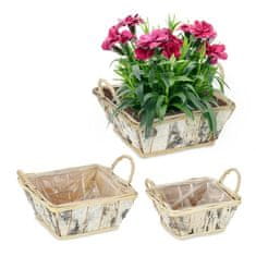 UNBRANDED Kvadratni cvetlični lonček Birch Set 3 