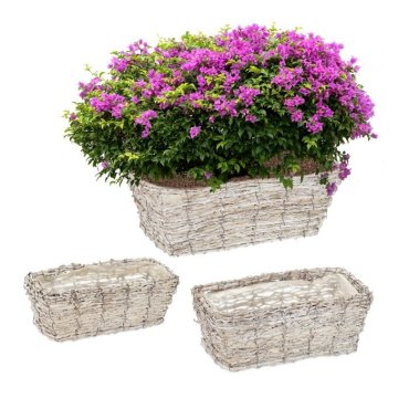 UNBRANDED Pravokotni cvetlični lonec - set 3 kom