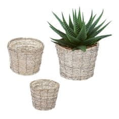 UNBRANDED Okrogel cvetlični lonec - set 3 kom 