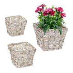 UNBRANDED Kvadratni cvetlični lonec - set 3 kom 