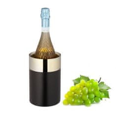 UNBRANDED Črn hladilnik za vino iz nerjavečega jekla 