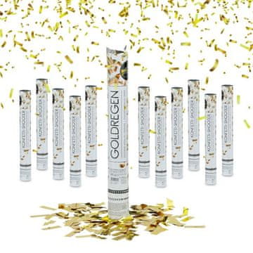 UNBRANDED set 12 Party Poppers "Golden rain" 40 cm