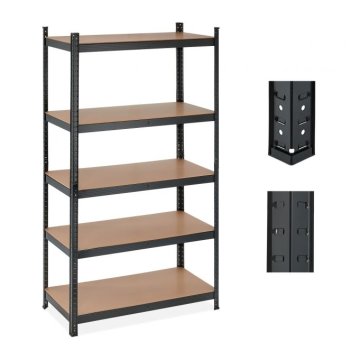 UNBRANDED Črne robustne police s 5 nivoji