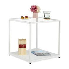 UNBRANDED Kockasta stranska mizica s steklom 