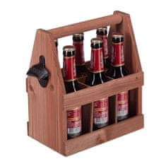 UNBRANDED Lesen nosilec za pivo z odpiračem za steklenice 