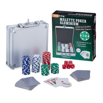 UNBRANDED Kovček za poker s 100 žetoni