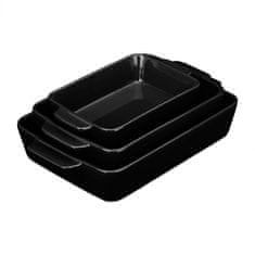 UNBRANDED Keramična oblika za pečico Set 3 črnih 