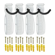 UNBRANDED Set 4 stenskih držal za kolo v beli barvi 