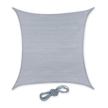 UNBRANDED Sun sail polietilensko kvadratno svetlo sivo