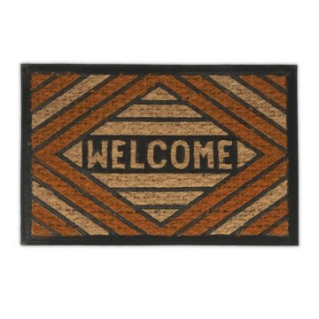 UNBRANDED Predpražnik kokosova vlakna "Welcome" oranžna