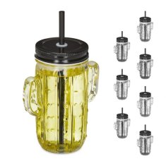 UNBRANDED set 8 kozarcev Cactus s slamico 