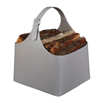 UNBRANDED Lesena košara Imitacija usnja Temno siva