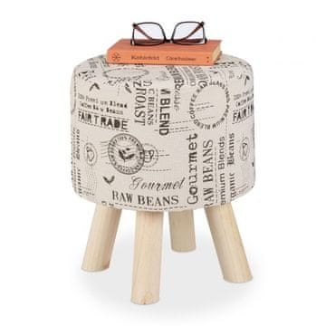 UNBRANDED Okrogel tabure z oblazinjenjem iz blaga