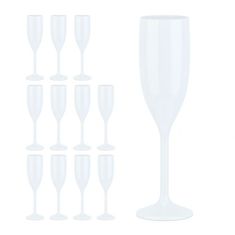 UNBRANDED Plastični kozarci za šampanjec - set 12 kosov 