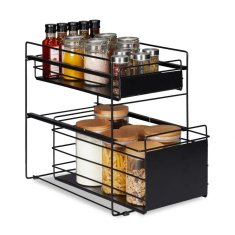 UNBRANDED Shramba z 2 predaloma črne barve 