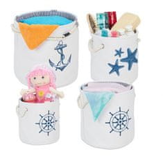 UNBRANDED Set 4 košar za shranjevanje v morskem slogu 