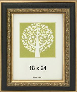 Karako Foto okvir 18x24 cm, imitacija lesa, namizni, stenski, 18 črn