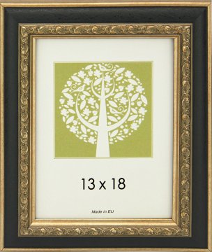 Karako Foto okvir 13x18 cm, imitacija lesa, namizni, stenski, 18 črn