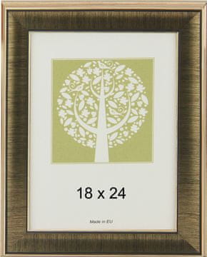 Karako Foto okvir 18x24 cm, imitacija lesa, namizni, stenski, 19 temno srebrna