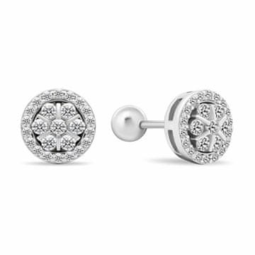 Brilio Silver Svetleči srebrni uhani s cirkoni EA490W