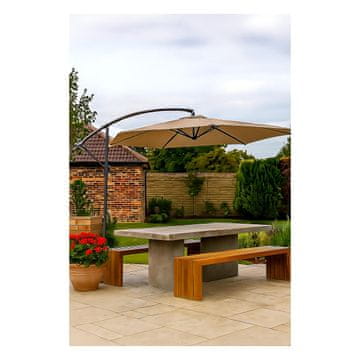 Denis Viseči aluminijasti senčnik 300 cm sivo-rjave barve