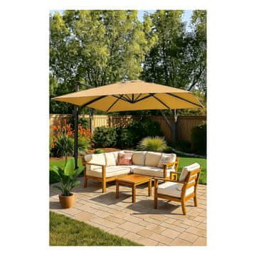 Denis Viseči aluminijasti senčnik 300*300 cm 360° sivo-rjave barve