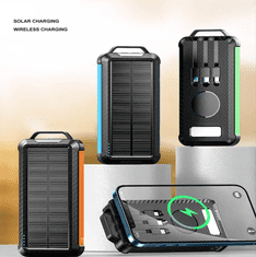 BOT Solarna banka SP7 1 panel 10000mAh s kabli oranžna