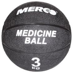 Merco Črna gumijasta medicinska žoga z maso 1 kg