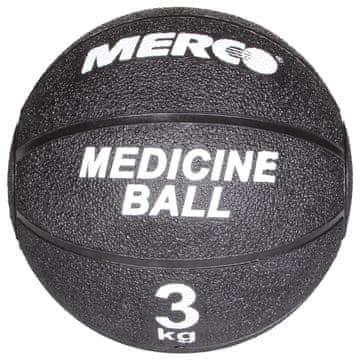 Merco Črna gumijasta medicinska žoga teže 3 kg