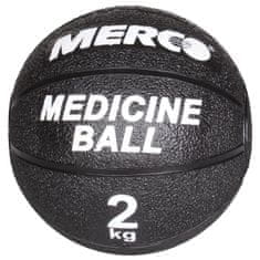 Merco Črna gumijasta medicinska žoga z maso 2 kg