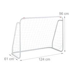 UNBRANDED Bel nogometni gol z jeklenim okvirjem 