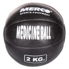 Merco Črna usnjena medicinska žoga s težo 2 kg