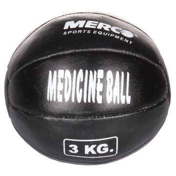 Merco Črna usnjena medicinska žoga s težo 3 kg