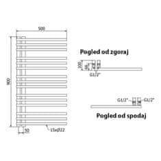 IFS Moderni kopalniški radiator Neptun | Bel | 369 W | 900 x 500mm