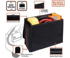 Black+Decker organizator avtomobilskega prtljažnika, 29 x 15 x 30 cm, črn
