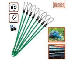 Black+Decker trakovi za pripenjanje, 6 kos, 80 cm, zelena črna