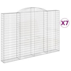 Vidaxl Obokane gabion košare 7 kosa 300x50x200/220 cm pocinkano železo