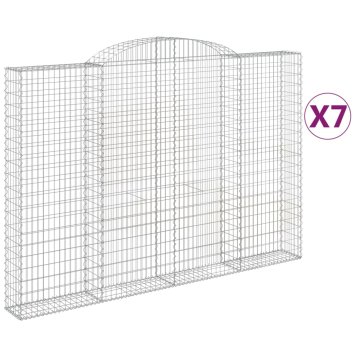 Vidaxl Obokane gabion košare 7 kosa 300x50x200/220 cm pocinkano železo